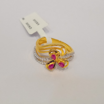22KT Gold CZ Designer Ring For Women GK-R03 by 