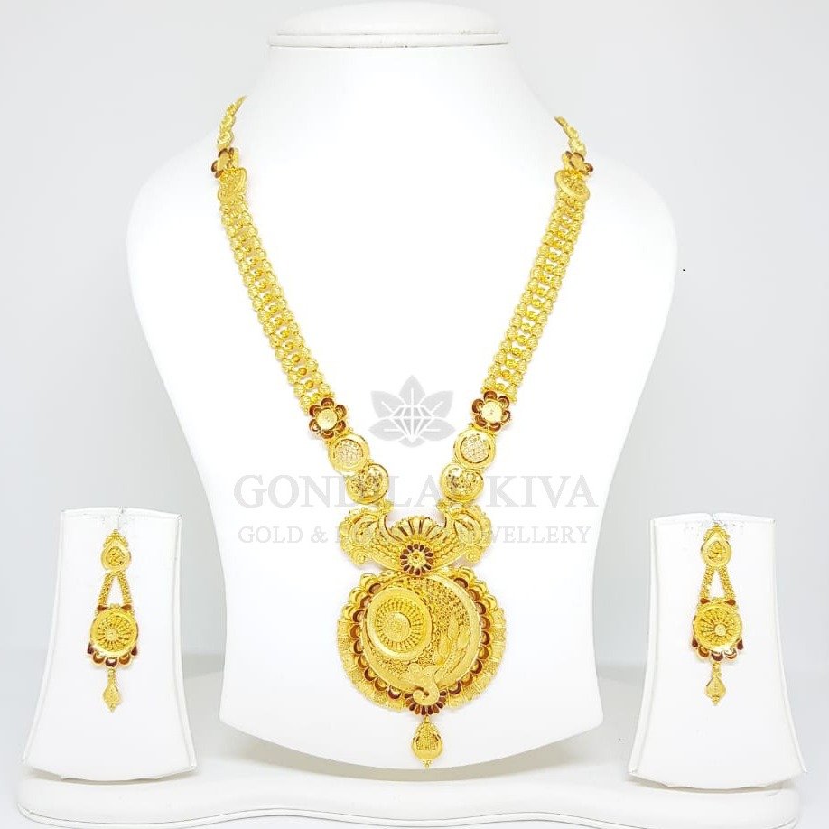 22kt gold necklace set gnh30 - gft hm56