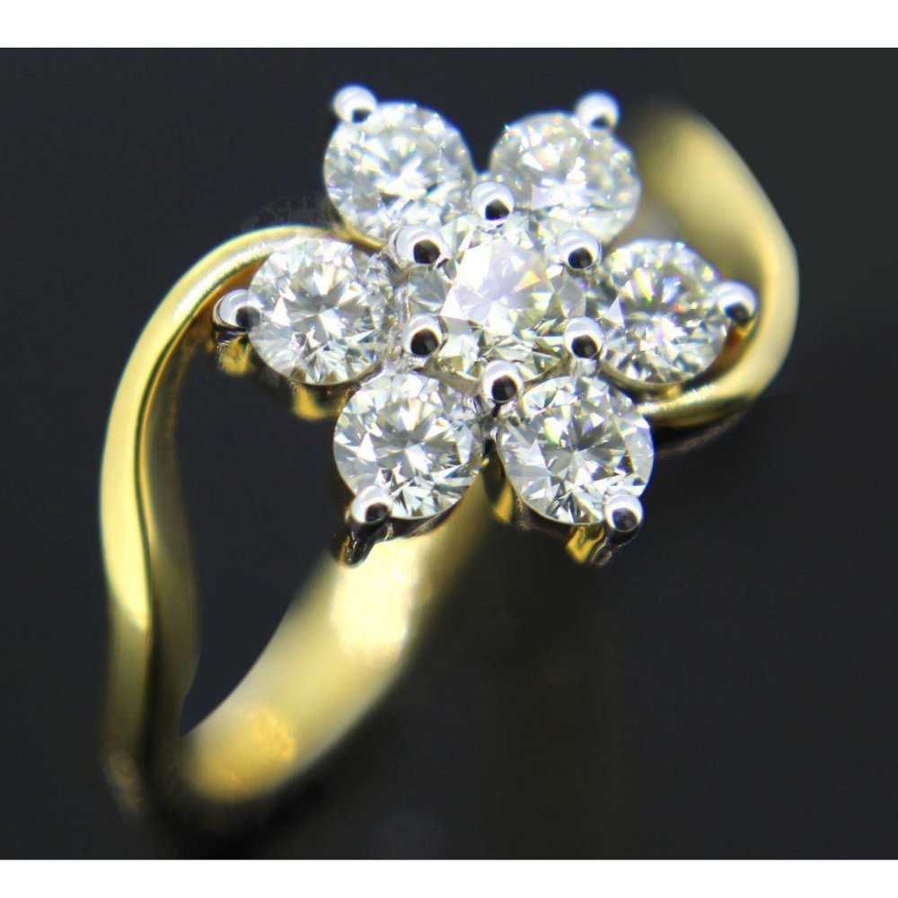 916 Gold Fancy Flower Design Ring For Women GK-R07