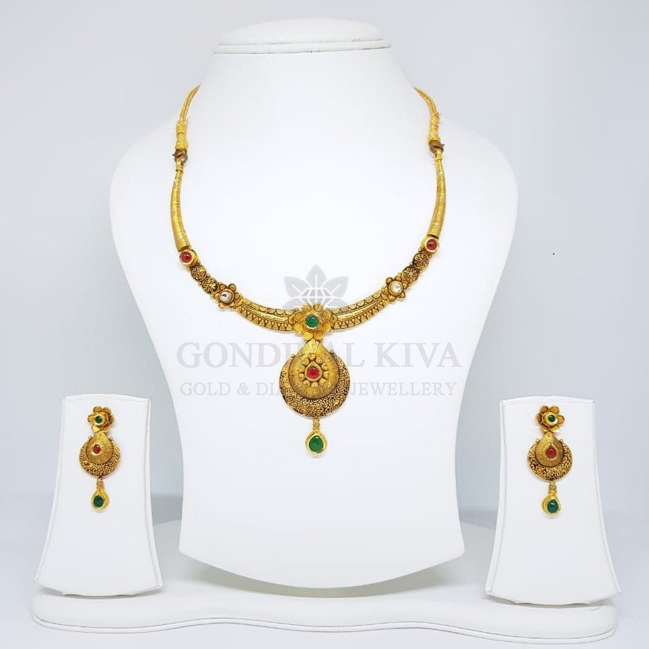 22kt gold necklace set gnh46 - gft hm82