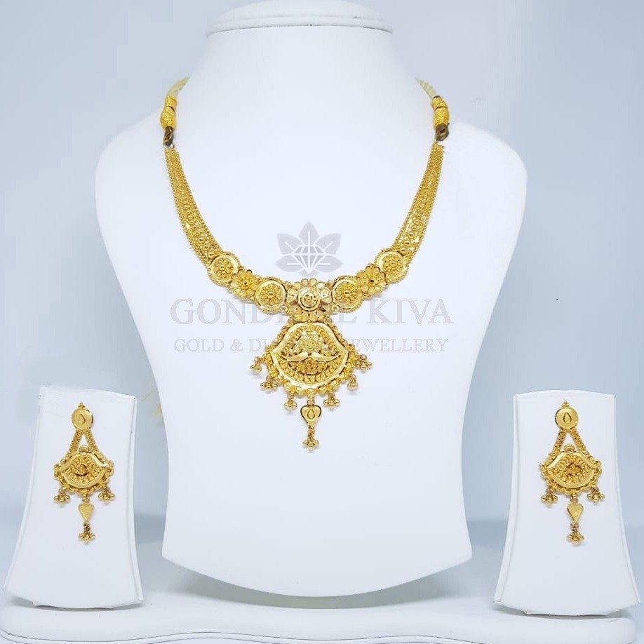 22kt gold necklace set gnh35 - gft hm68