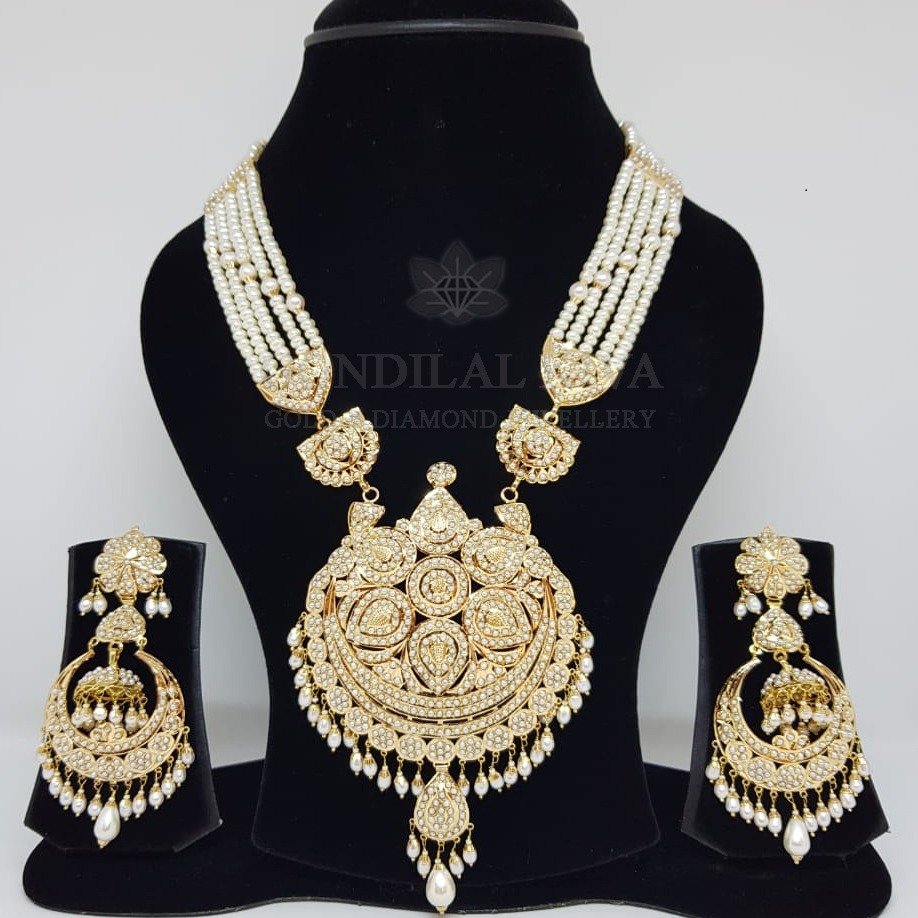 18kt gold necklace set gnl175 - gbl100