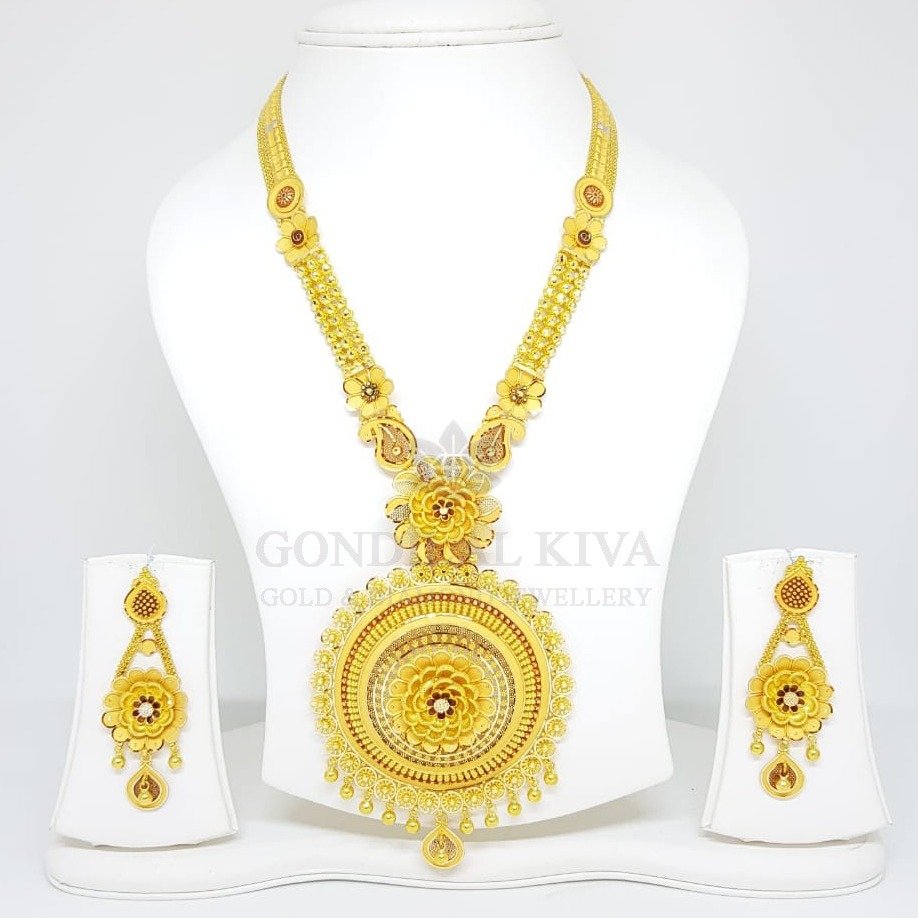 18kt gold necklace set gnl168 - gbl98